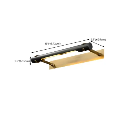 Black Metal Square Vanity Light  with Gold Bracket for Home Decor #size