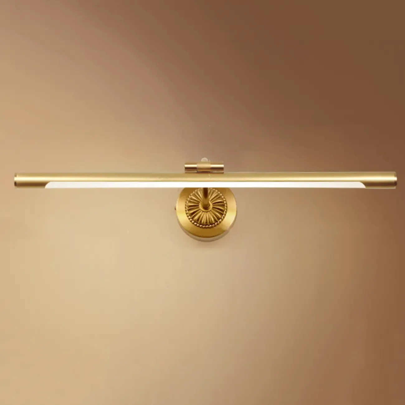 Gold Acrylic Cylinder Vanity Light with Arced Arm for Bathroom | HomeyFad