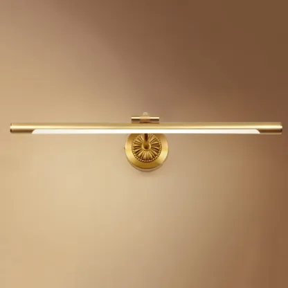 Gold Acrylic Cylinder Vanity Light with Arced Arm for Luxury Bathroom Image - 2