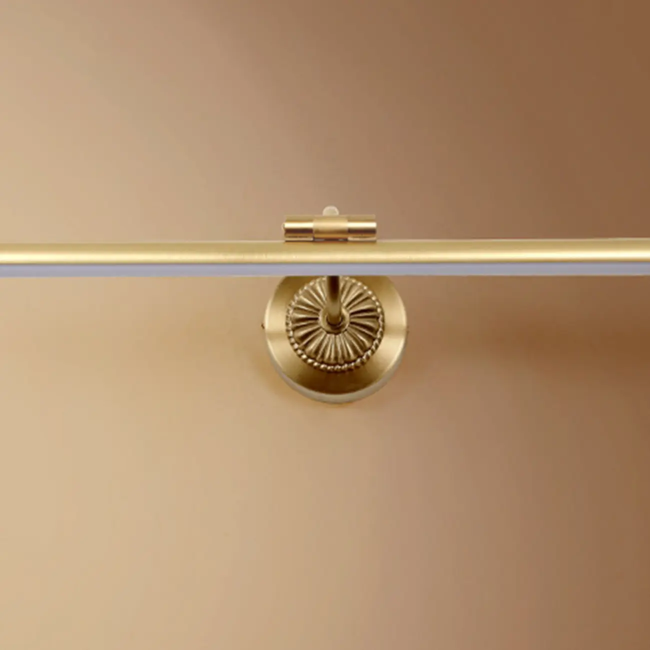 Gold Acrylic Cylinder Vanity Light with Arced Arm for Luxury Bathroom Image - 6 | homeyfad