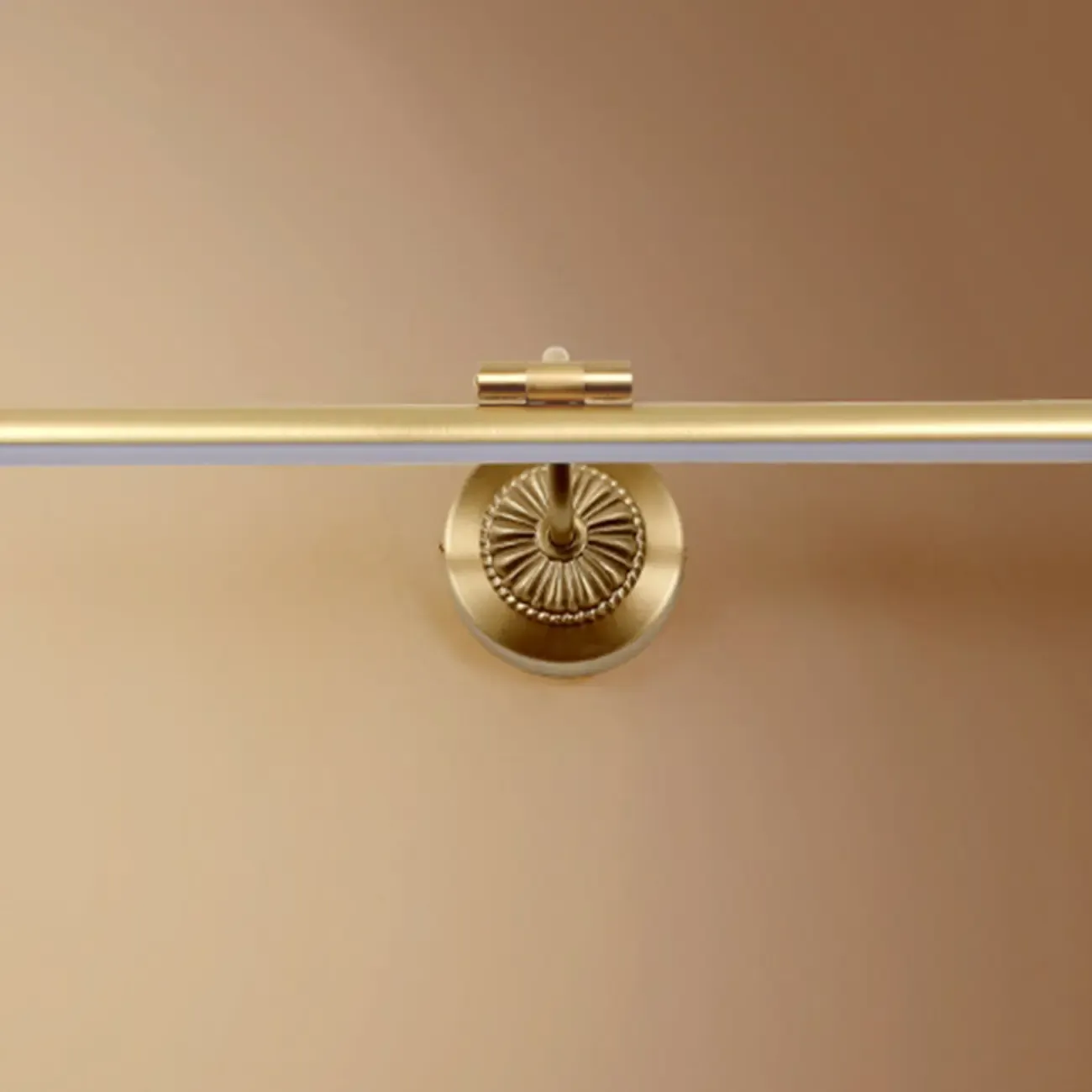 Gold Acrylic Cylinder Vanity Light with Arced Arm for Luxury Bathroom Image - 6