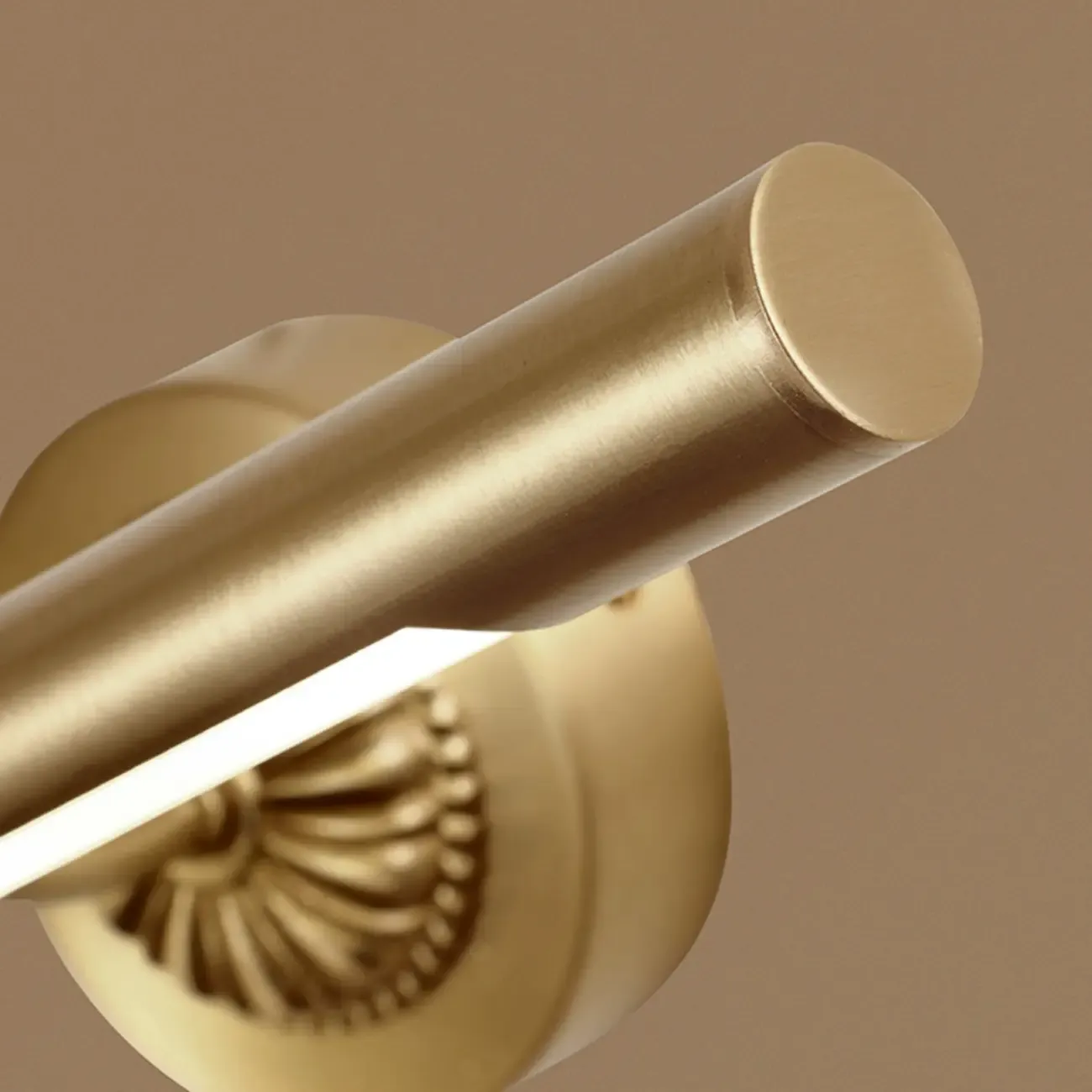 Gold Acrylic Cylinder Vanity Light with Arced Arm for Luxury Bathroom Image - 8