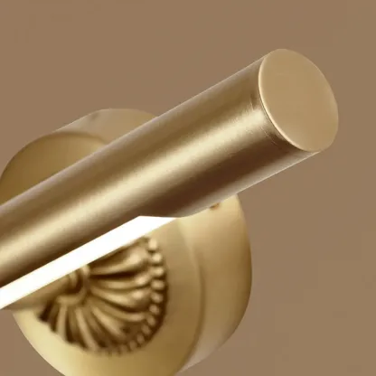 Gold Acrylic Cylinder Vanity Light with Arced Arm for Luxury Bathroom Image - 8