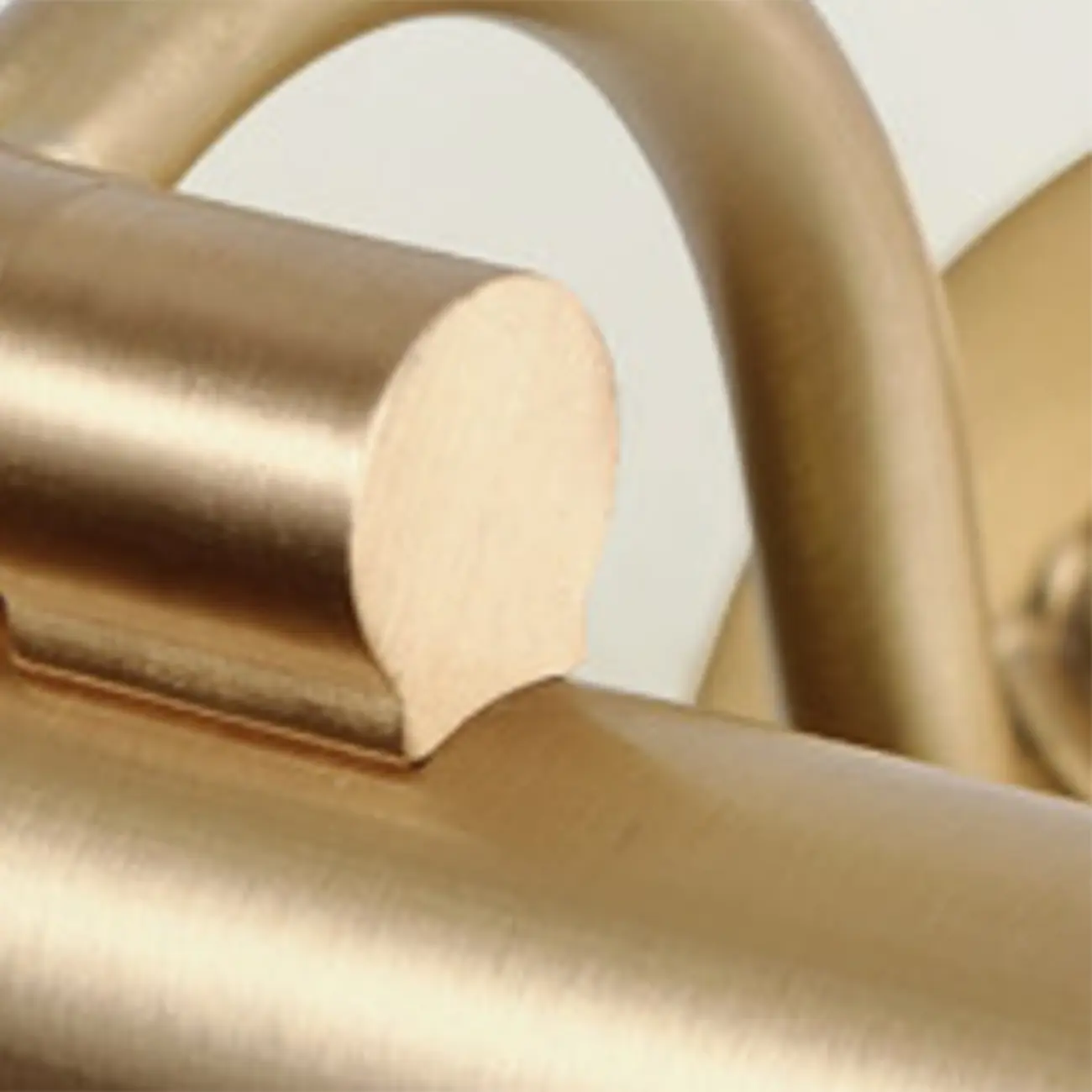 Gold Acrylic Cylinder Vanity Light with Arced Arm for Luxury Bathroom Image - 10 | homeyfad