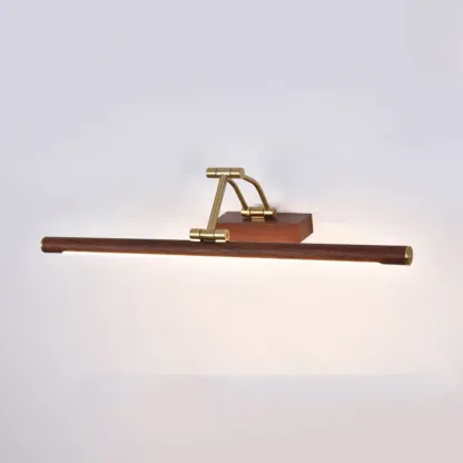 Walnut Dimmable Linear Vanity Light with Swing Arm for Bathroom Image - 2
