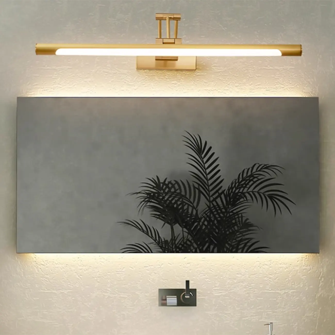 Walnut Dimmable Linear Vanity Light with Swing Arm for Bathroom Image - 8 | homeyfad