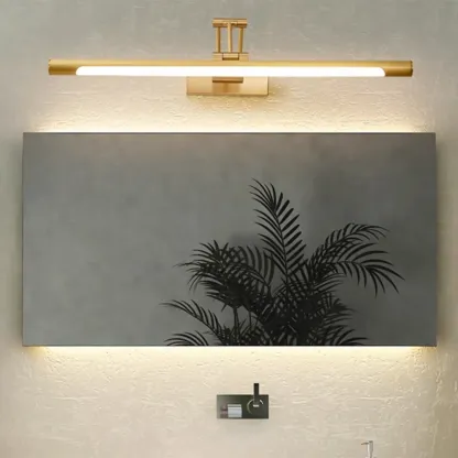 Walnut Dimmable Linear Vanity Light with Swing Arm for Bathroom Image - 8