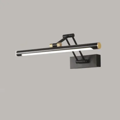 Walnut Dimmable Linear Vanity Light with Swing Arm for Bathroom Image - 11
