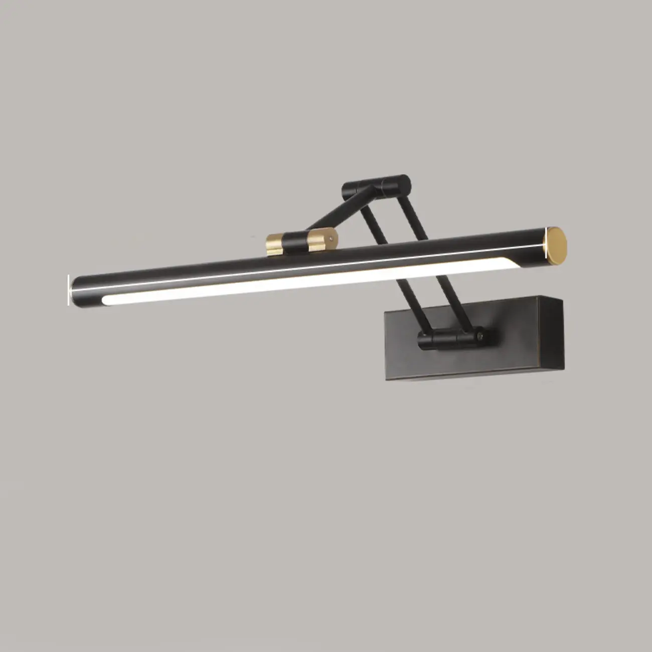 Walnut Dimmable Linear Vanity Light with Swing Arm for Bathroom Image - 13 | homeyfad