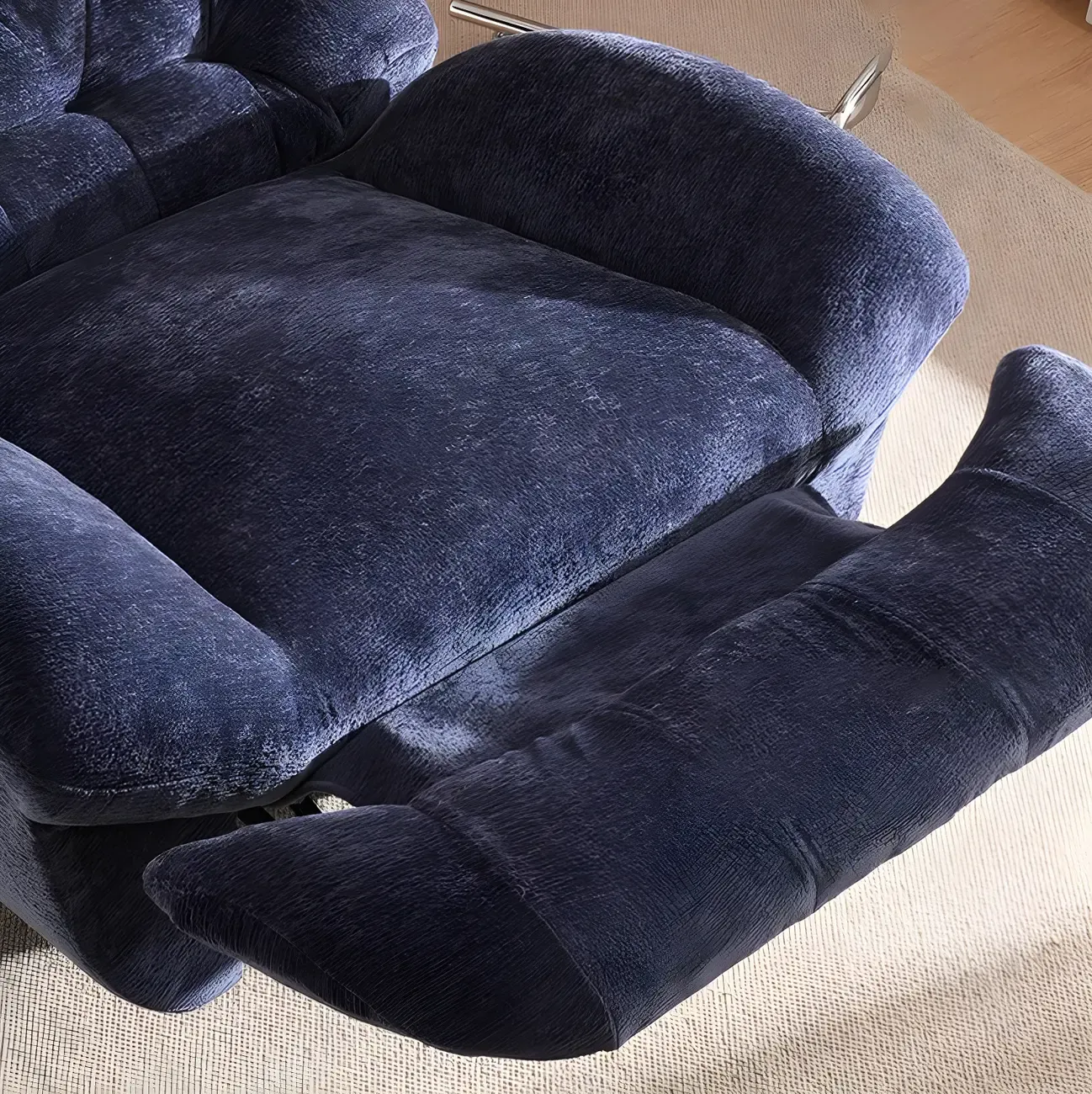 Modern Tufted Upholstery Swivel Rocker Recliner Chair with Flexible Foot/Back Image - 6