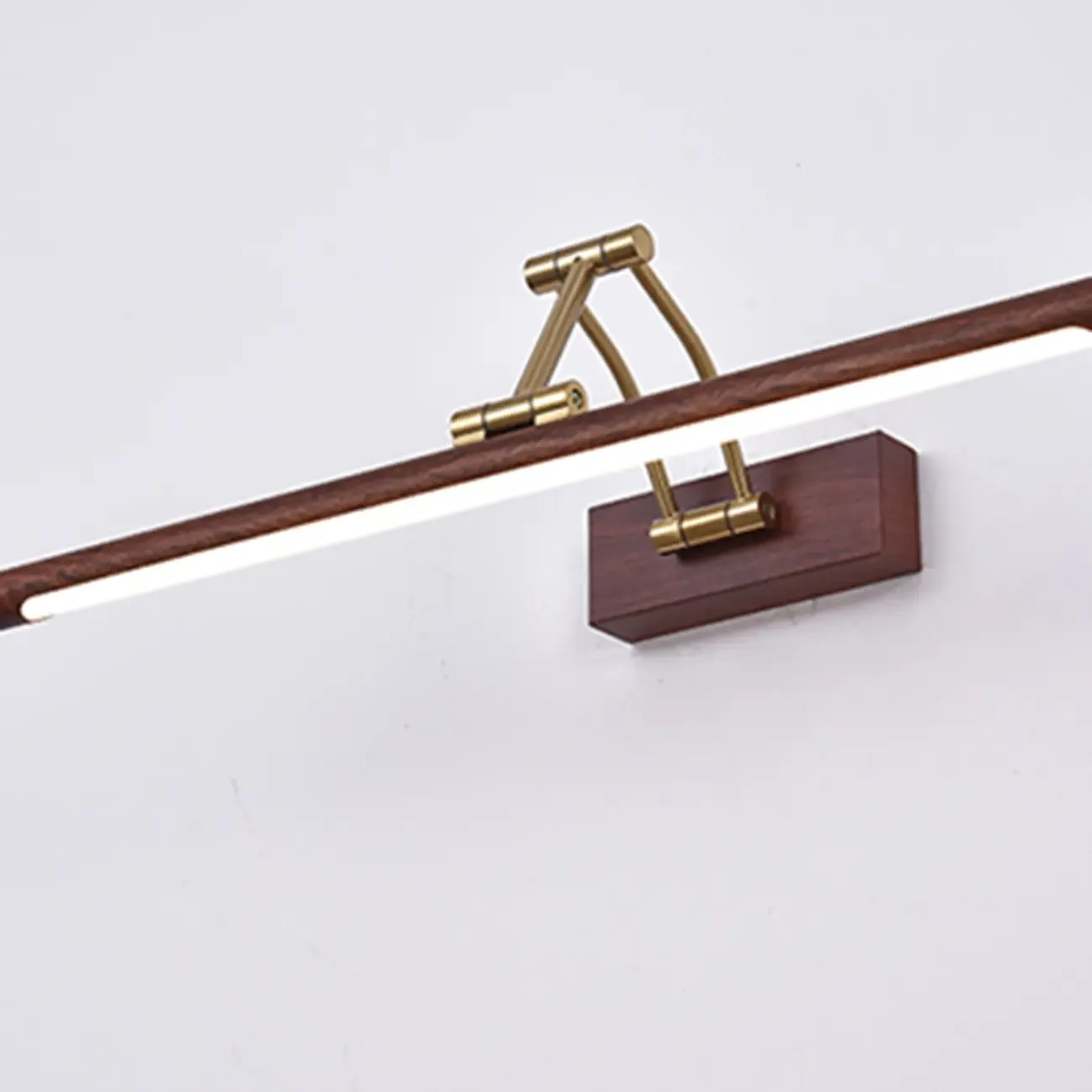 Walnut Dimmable Linear Vanity Light with Swing Arm for Bathroom Image - 17