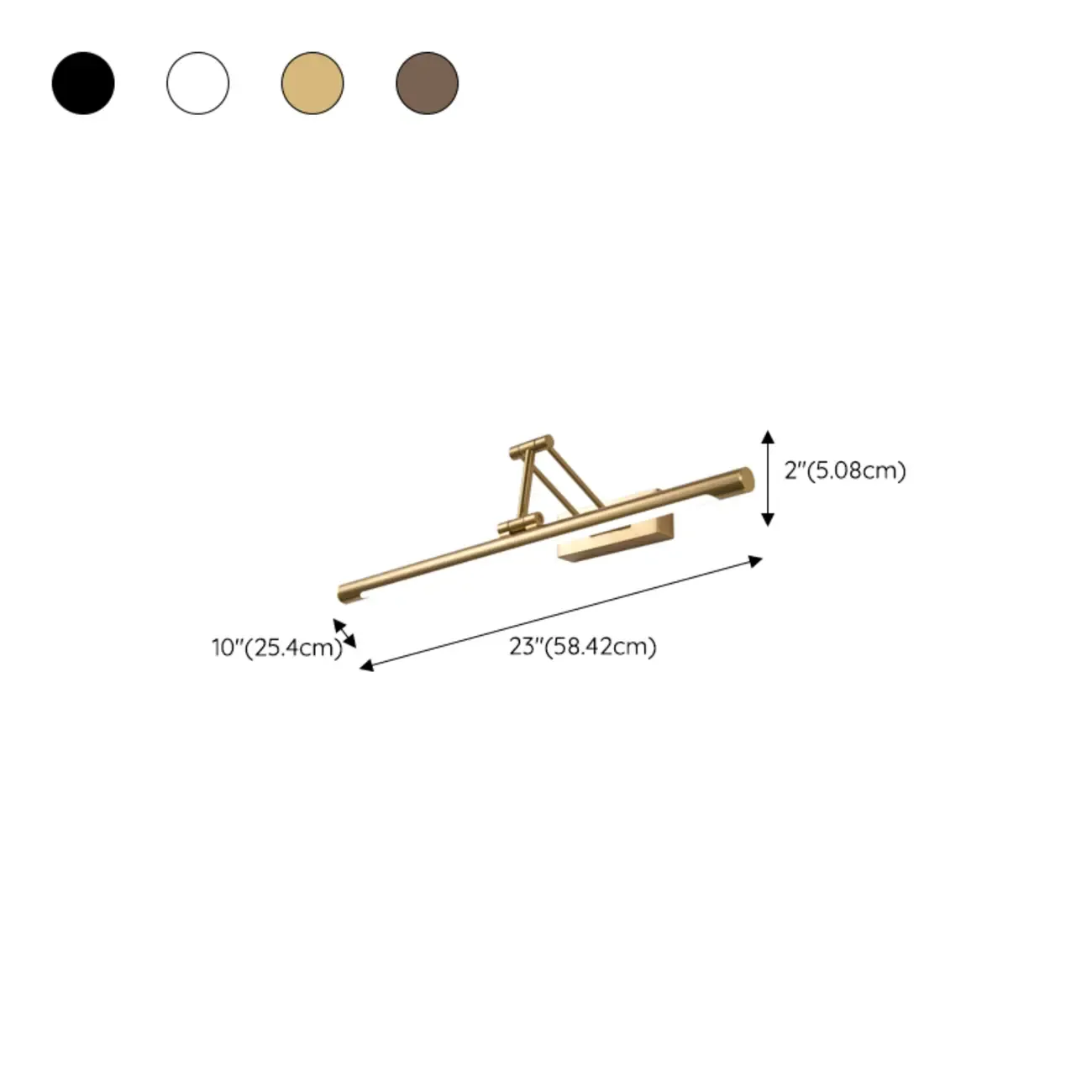 Walnut Dimmable Linear Vanity Light with Swing Arm for Bathroom Image - 22