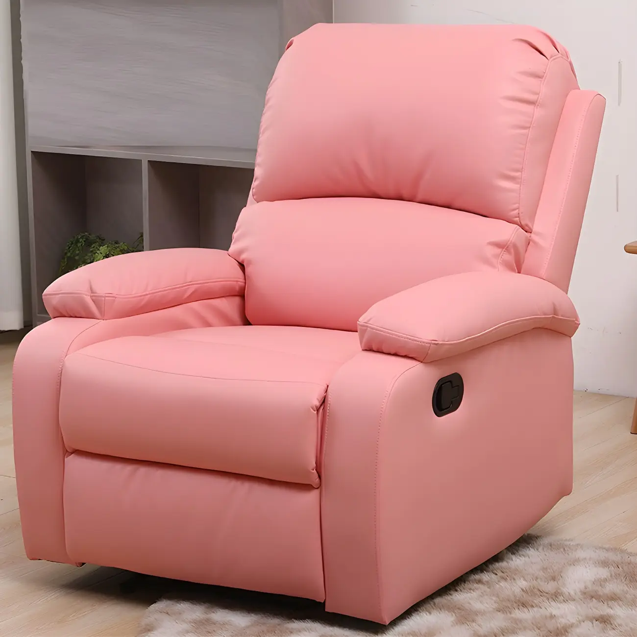 Modern Faux Leather Upholstered Recliner Swivel Rocker for Living Room Image - 2 | homeyfad