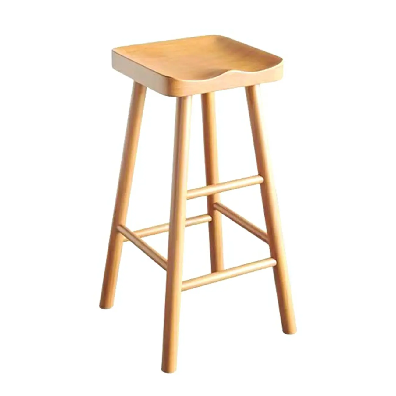 Natural Wood Bar Table with Storage Shelf and Footrest Image - 9 | homeyfad