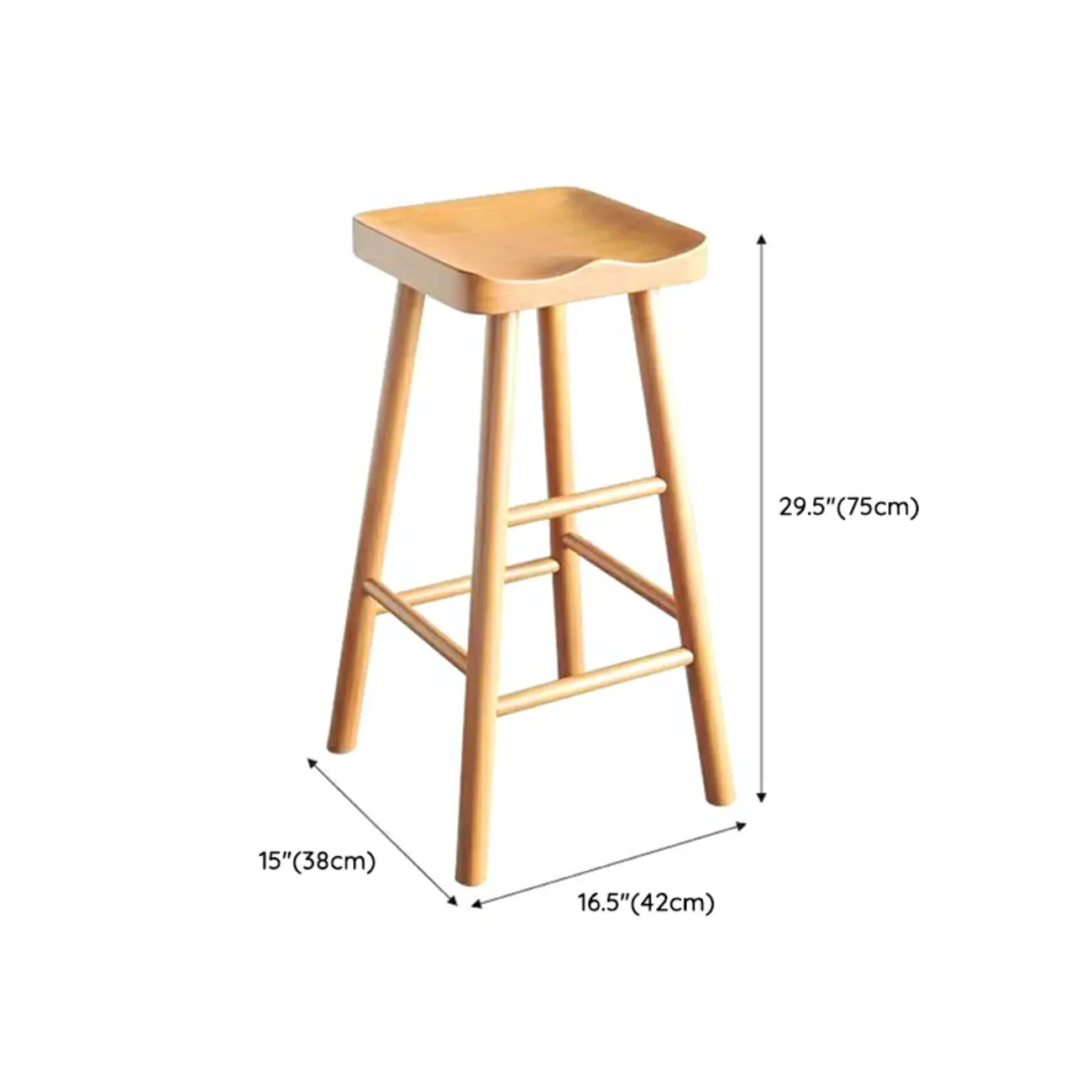 Natural Wood Bar Table with Storage Shelf and Footrest #size | homeyfad