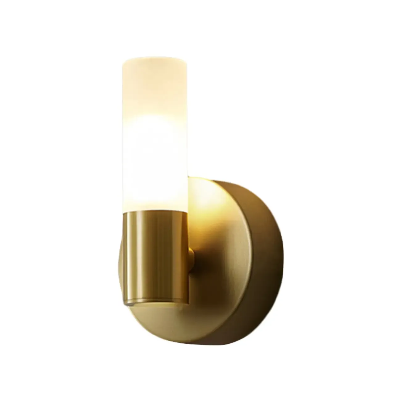 Modern Milk Glass Cylinder Wall Light with Gold Base for Home Decor Image - 5