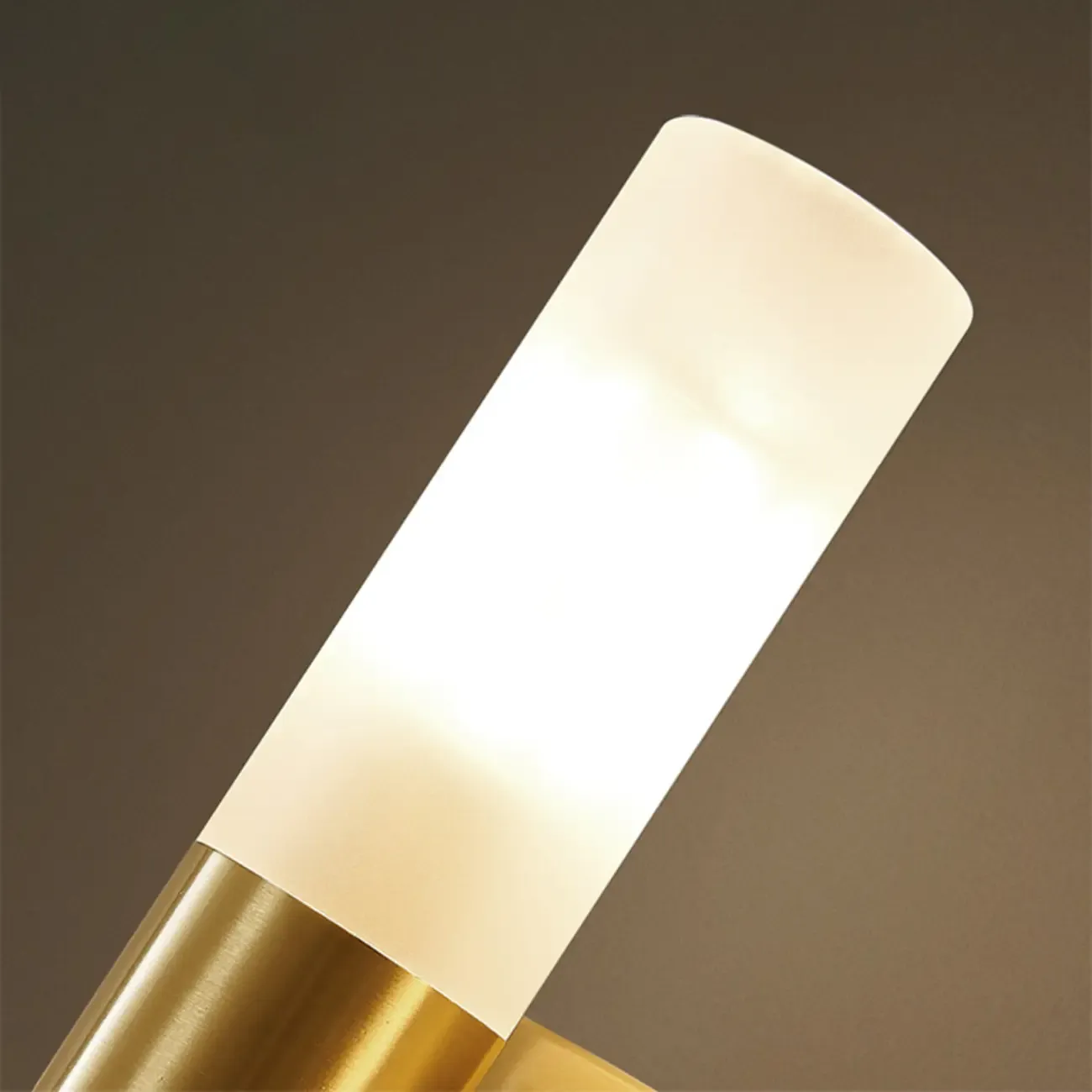 Modern Milk Glass Cylinder Wall Light with Gold Base for Home Decor Image - 10