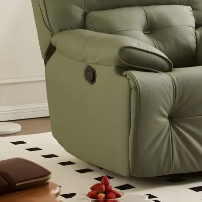Modern Super Soft  Faux Leather Swivel and Rocker Manual Recliner Chair with Footrest Image - 14