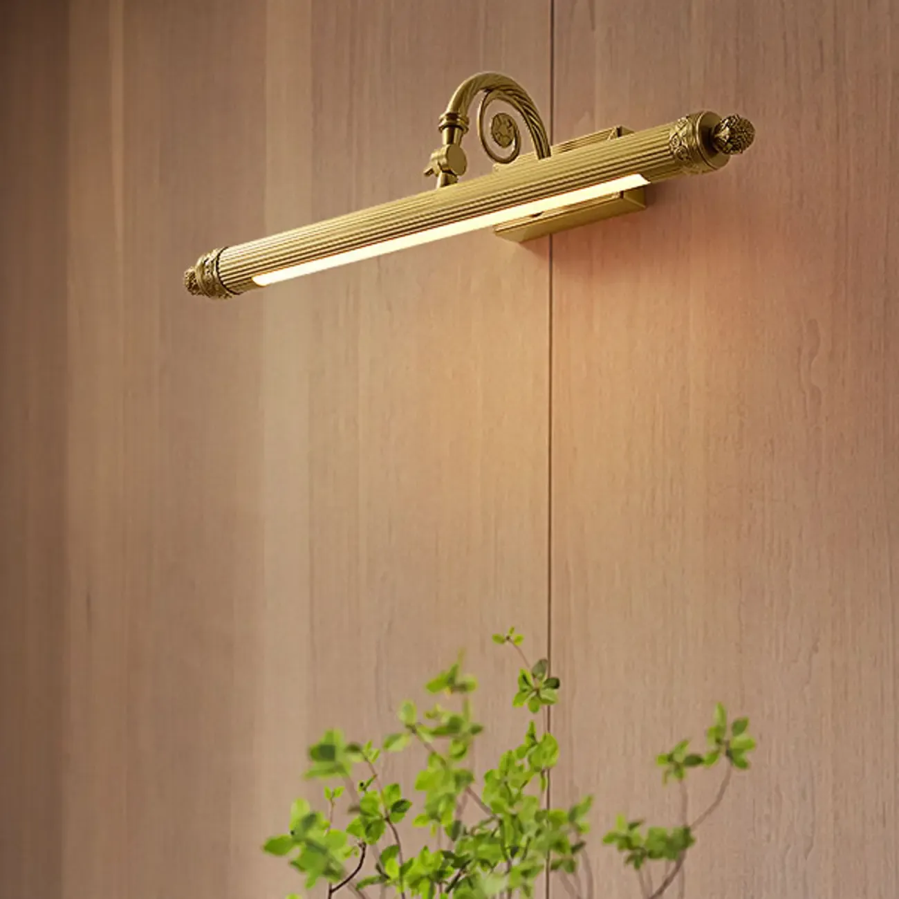 Artistic Gold Tube Adjustable Vanity Light with Warm Glow for Bathroom Decor Image - 2
