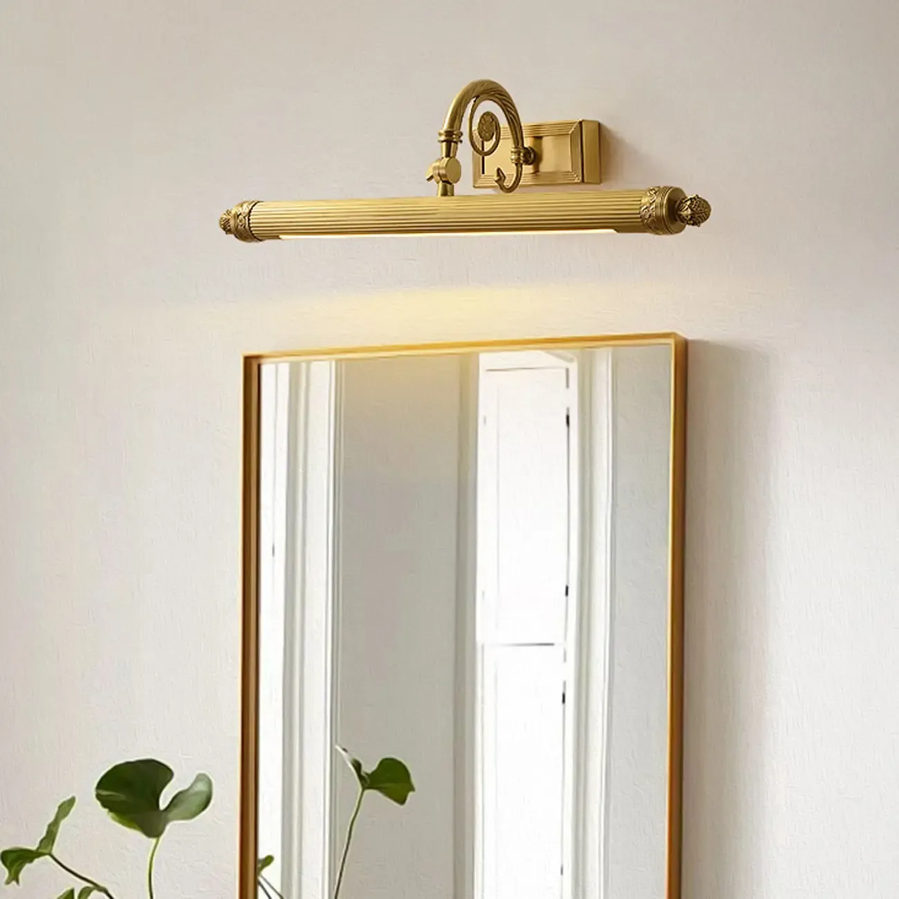 Artistic Gold Tube Adjustable Vanity Light with Warm Glow for Bathroom Decor Image - 3