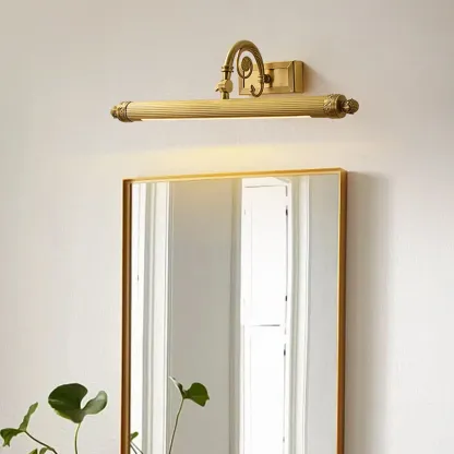 Artistic Gold Tube Adjustable Vanity Light with Warm Glow for Bathroom Decor Image - 3