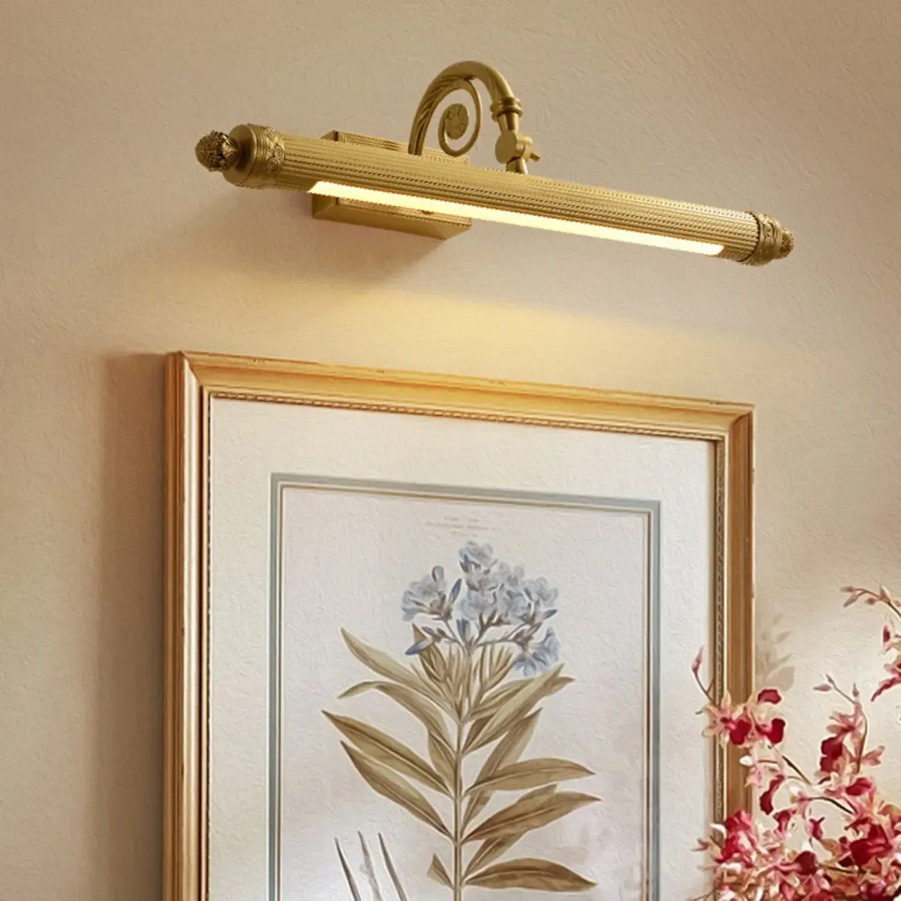 Artistic Gold Tube Adjustable Vanity Light with Warm Glow for Bathroom Decor Image - 4