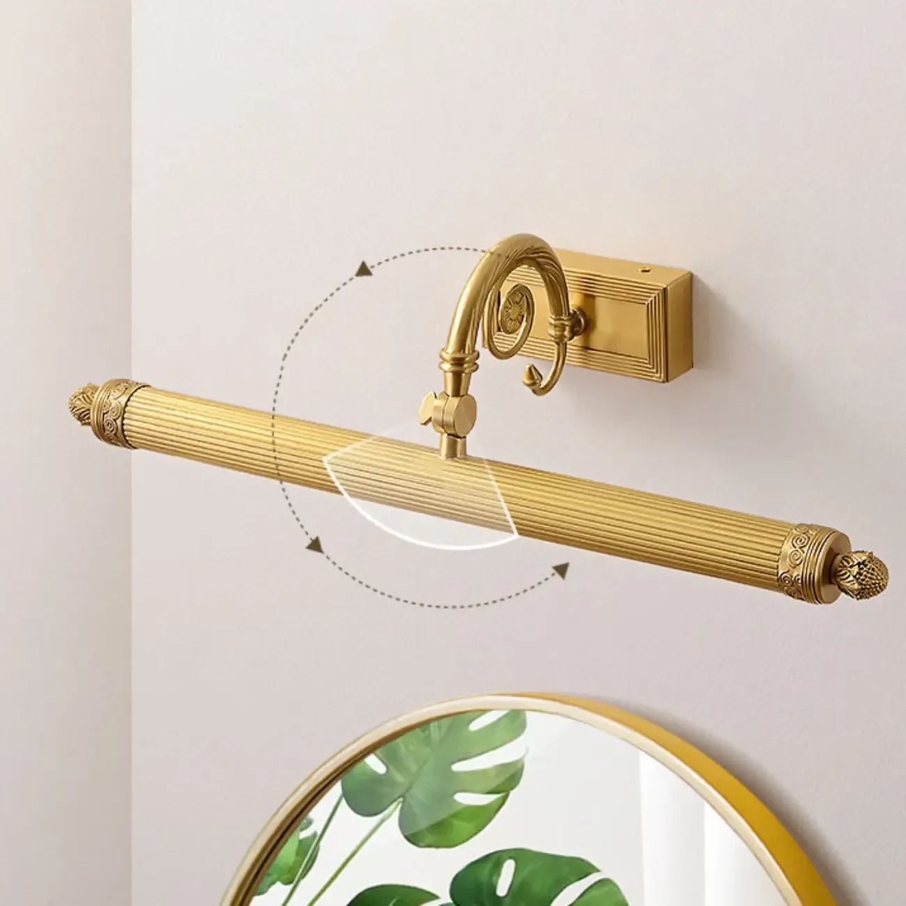 Artistic Gold Tube Adjustable Vanity Light with Warm Glow for Bathroom Decor Image - 11