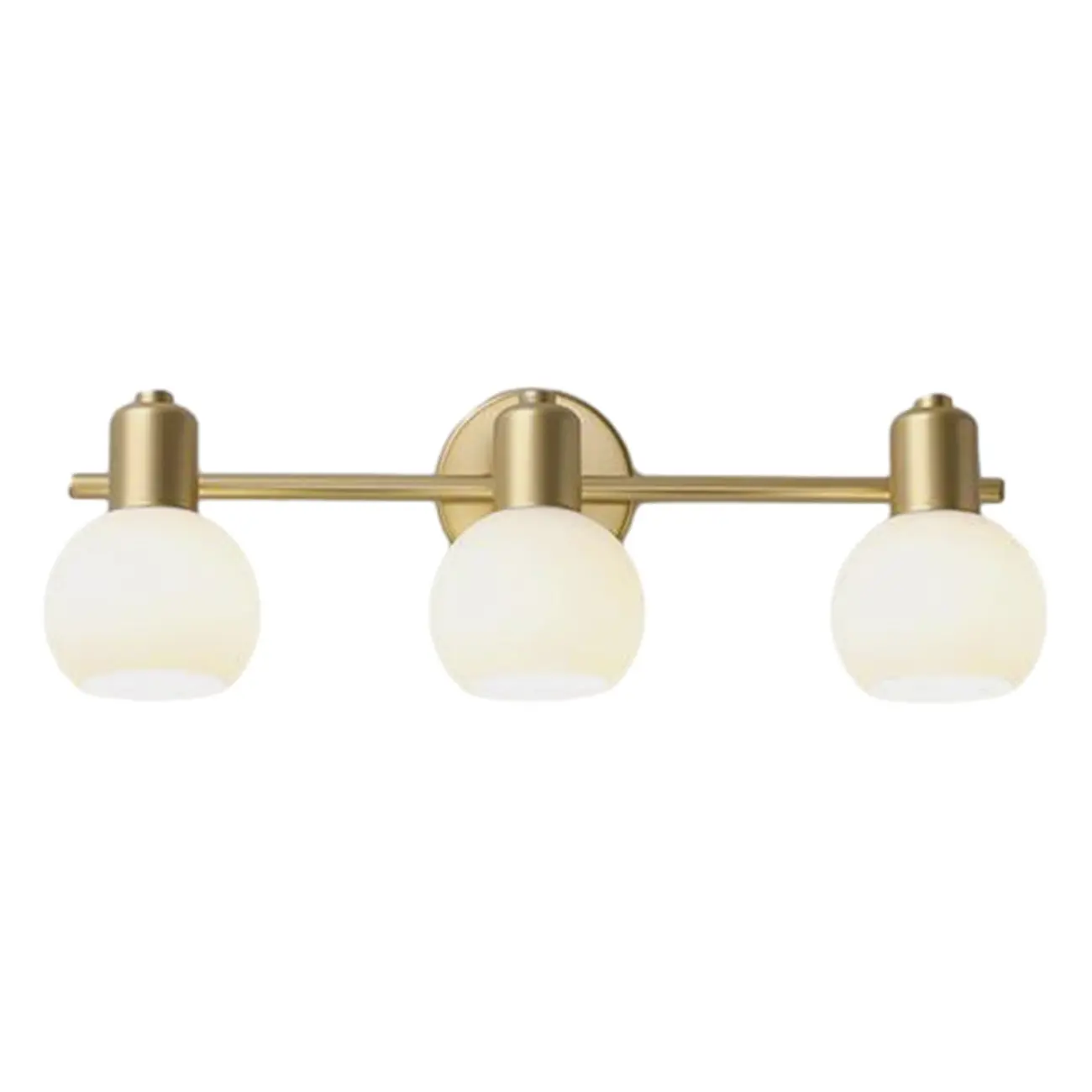 Modern Gold 3 Head Dimmable Vanity Lamp with Globe Glass Shades For Bathroom Image - 6 | homeyfad
