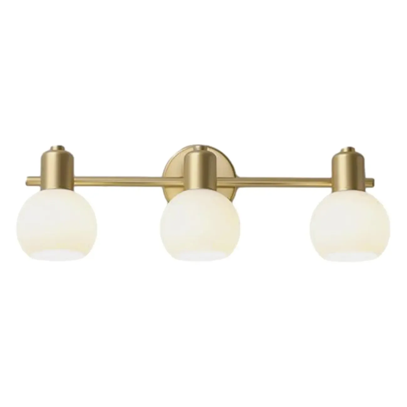 Modern Gold 3 Head Dimmable Vanity Lamp with Globe Glass Shades For Bathroom Image - 6