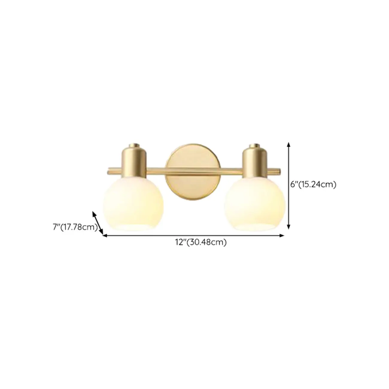 Modern Gold 3 Head Dimmable Vanity Lamp with Globe Glass Shades For Bathroom #size | homeyfad