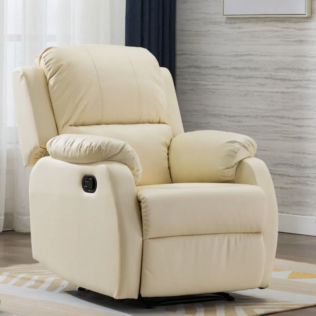 Contemporary Upholstered Recliner Chair with Massage Function for Living Room Image - 1 | homeyfad