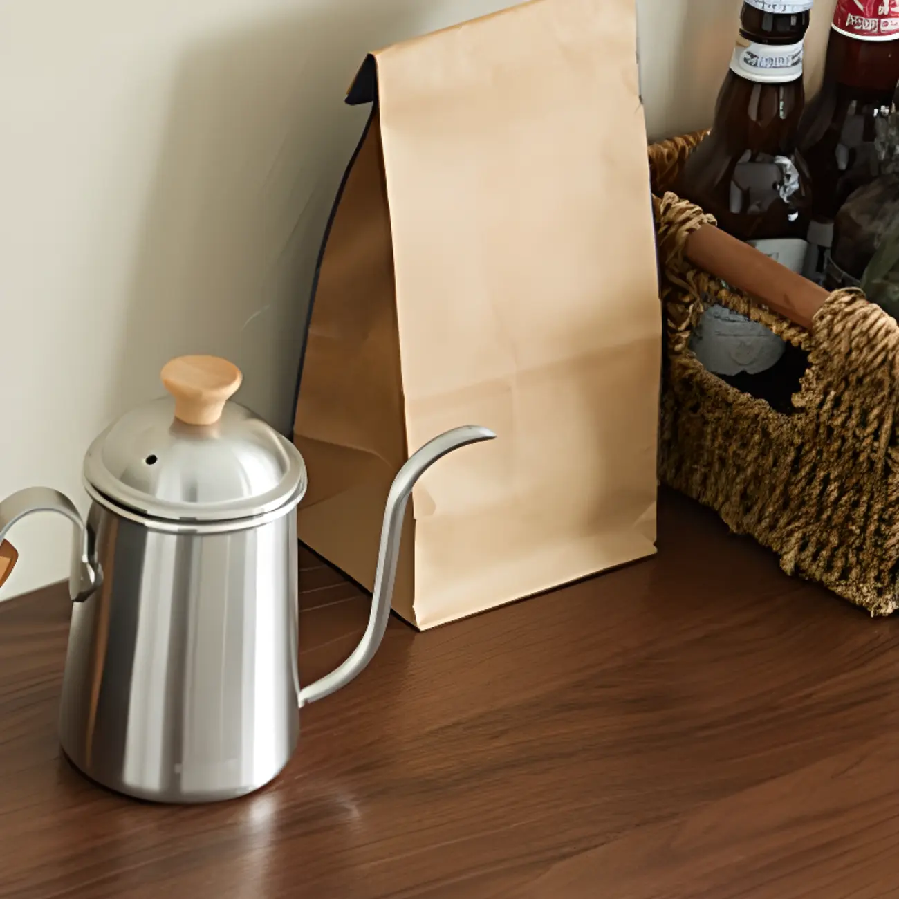 Scandinavian Brown Solid Wood Buffet Table with Drawers Image - 10 | homeyfad