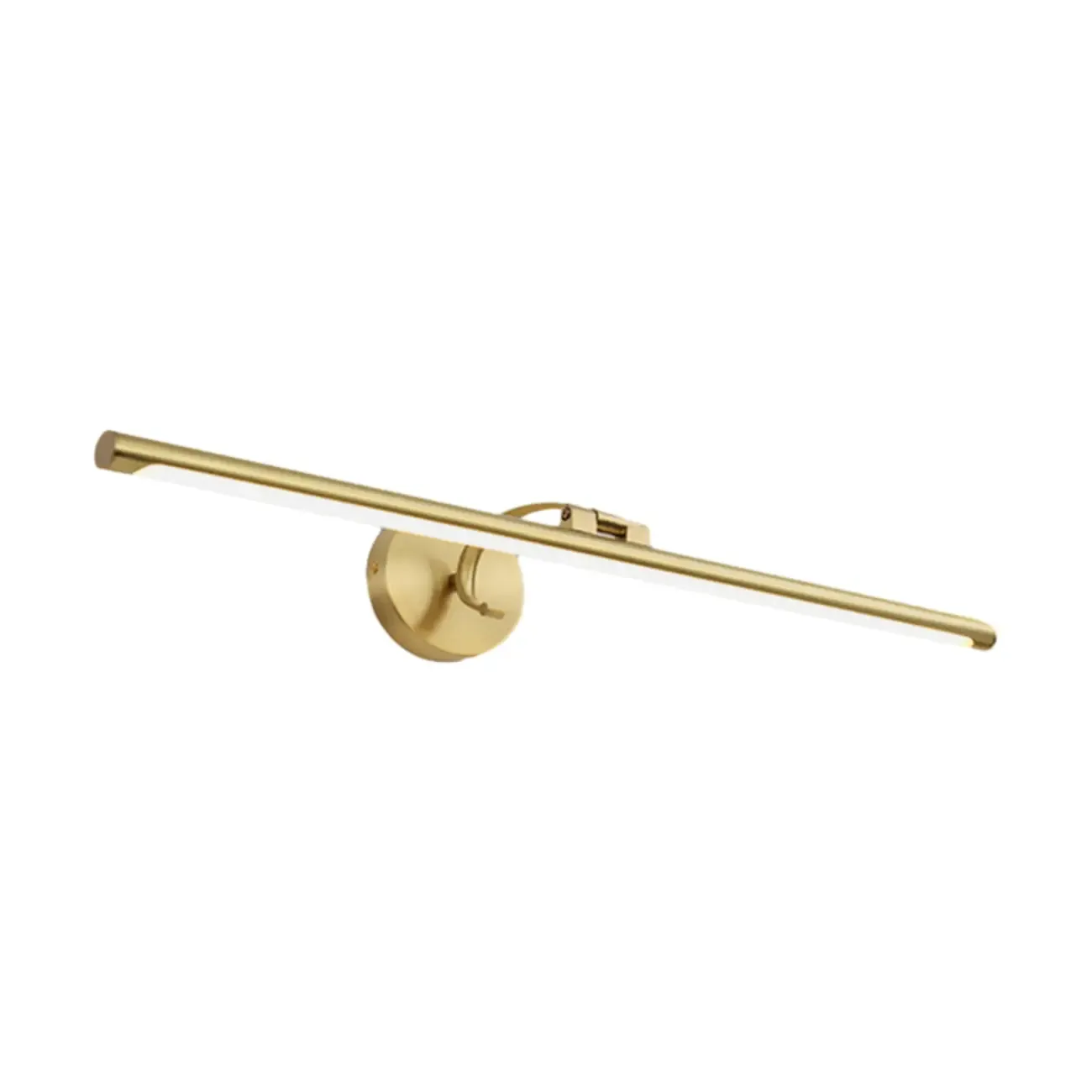 Modern Gold Linear LED Vanity Light with Arced Arm for Mirror Front Image - 5