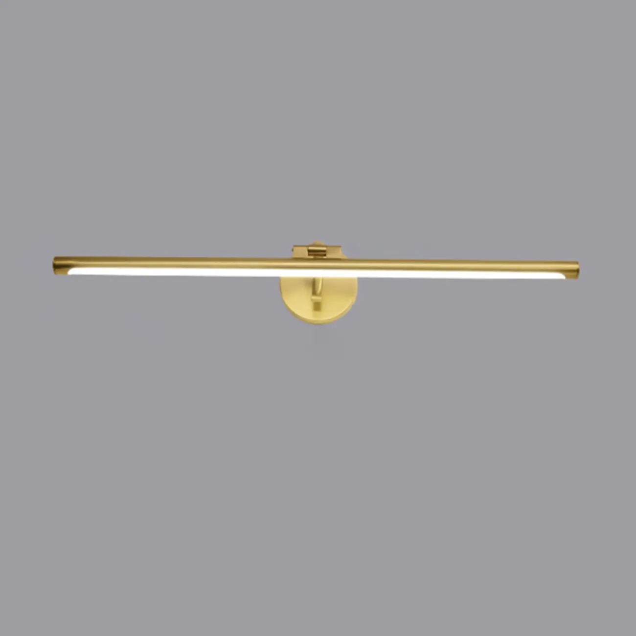 Modern Gold Linear LED Vanity Light with Arced Arm for Mirror Front Image - 7 | homeyfad