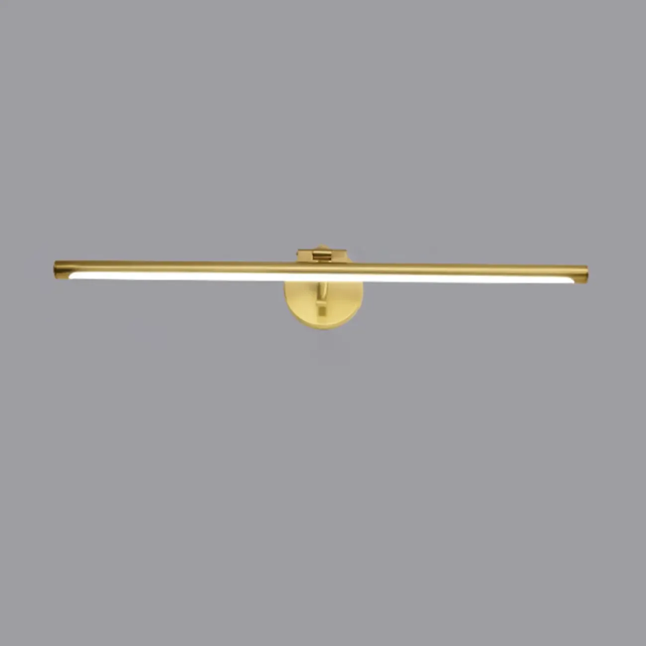 Modern Gold Linear LED Vanity Light with Arced Arm for Mirror Front Image - 7