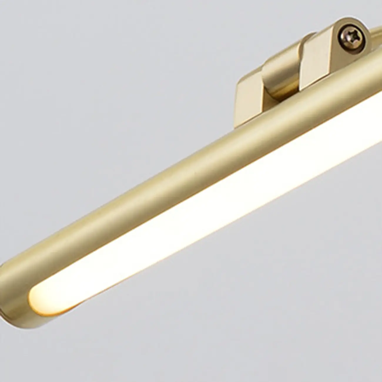 Modern Gold Linear LED Vanity Light with Arced Arm for Mirror Front Image - 12 | homeyfad