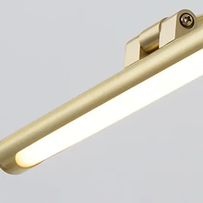 Modern Gold Linear LED Vanity Light with Arced Arm for Mirror Front Image - 12