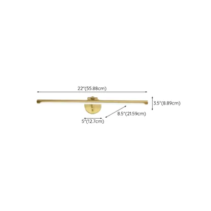 Modern Gold Linear LED Vanity Light with Arced Arm for Mirror Front Image - 15