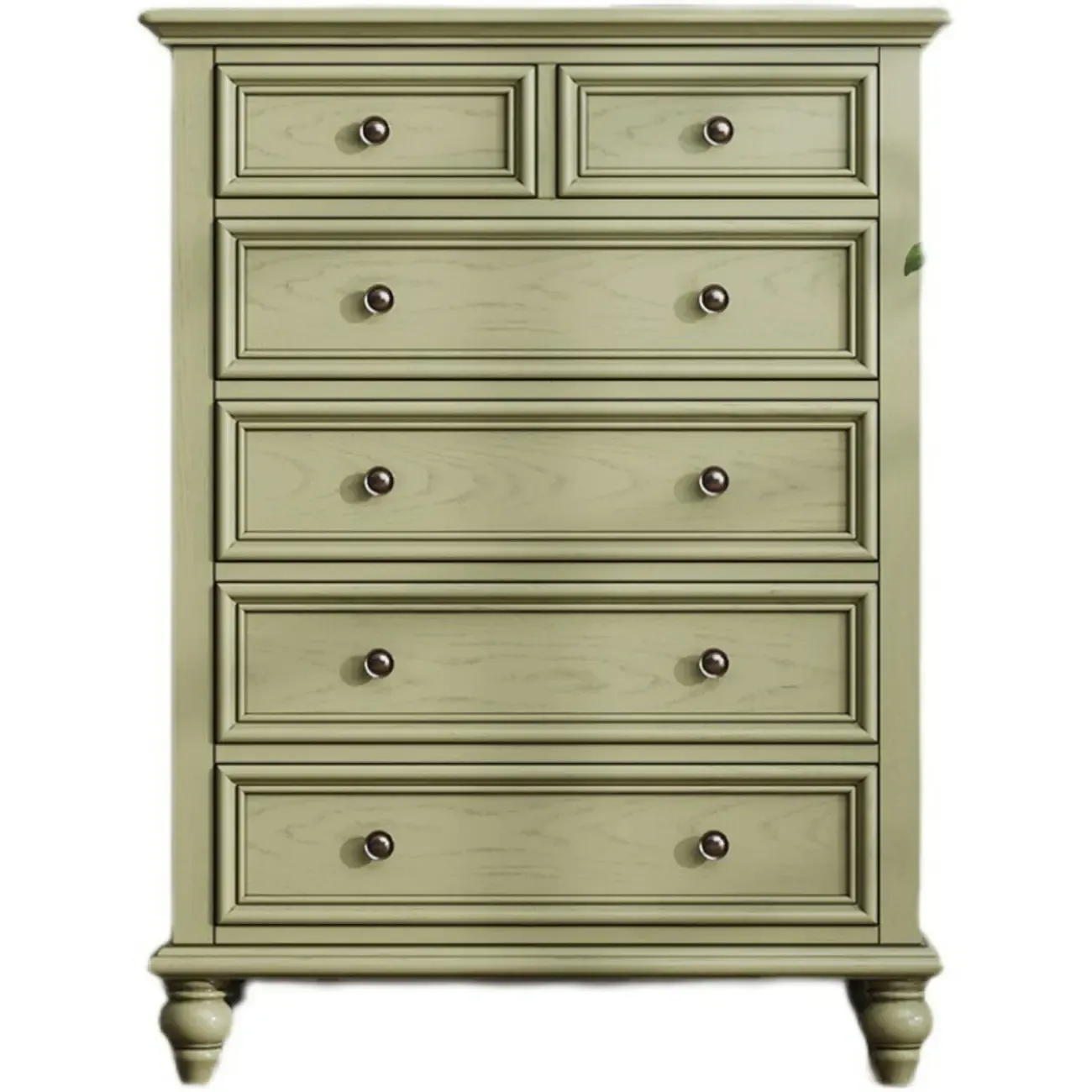 French Country Green Wooden Sideboard with Drawers Image - 8