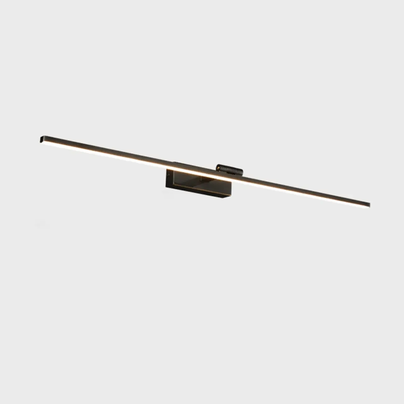 Nordic Black Sleek Linear LED Wall Lamp with Adjustable Arm for Bathroom Mirror Image - 7