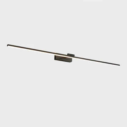 Nordic Black Sleek Linear LED Wall Lamp with Adjustable Arm for Bathroom Mirror Image - 8