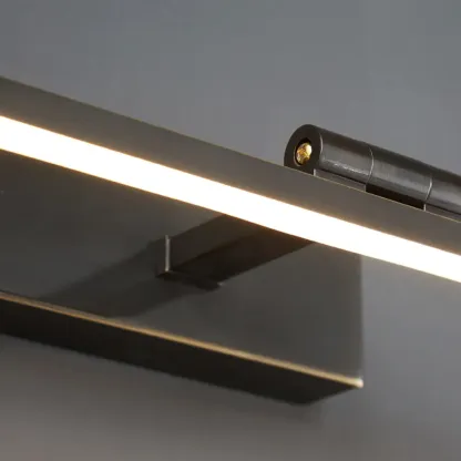Nordic Black Sleek Linear LED Wall Lamp with Adjustable Arm for Bathroom Mirror Image - 9