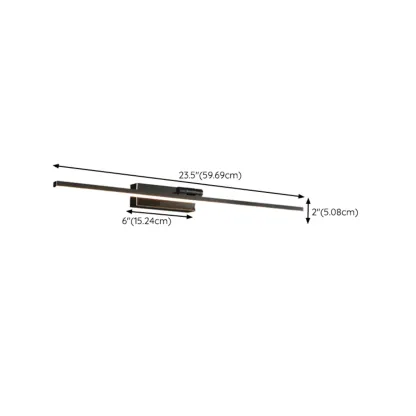 Nordic Black Sleek Linear LED Wall Lamp with Adjustable Arm for Bathroom Mirror #size