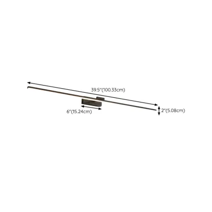 Nordic Black Sleek Linear LED Wall Lamp with Adjustable Arm for Bathroom Mirror Image - 14