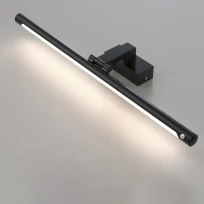 Modern Black Sleek Tubular LED Vanity Light for Cabinet Front Image - 2