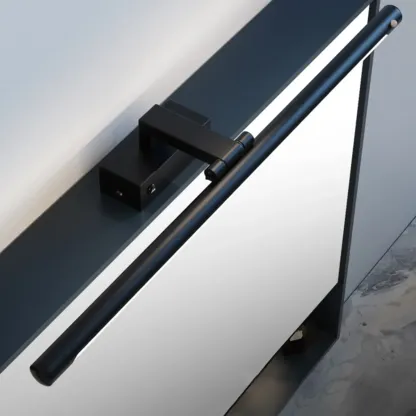 Modern Black Sleek Tubular LED Vanity Light for Cabinet Front Image - 4
