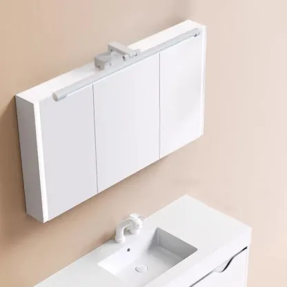 Modern Black Sleek Tubular LED Vanity Light for Cabinet Front Image - 6