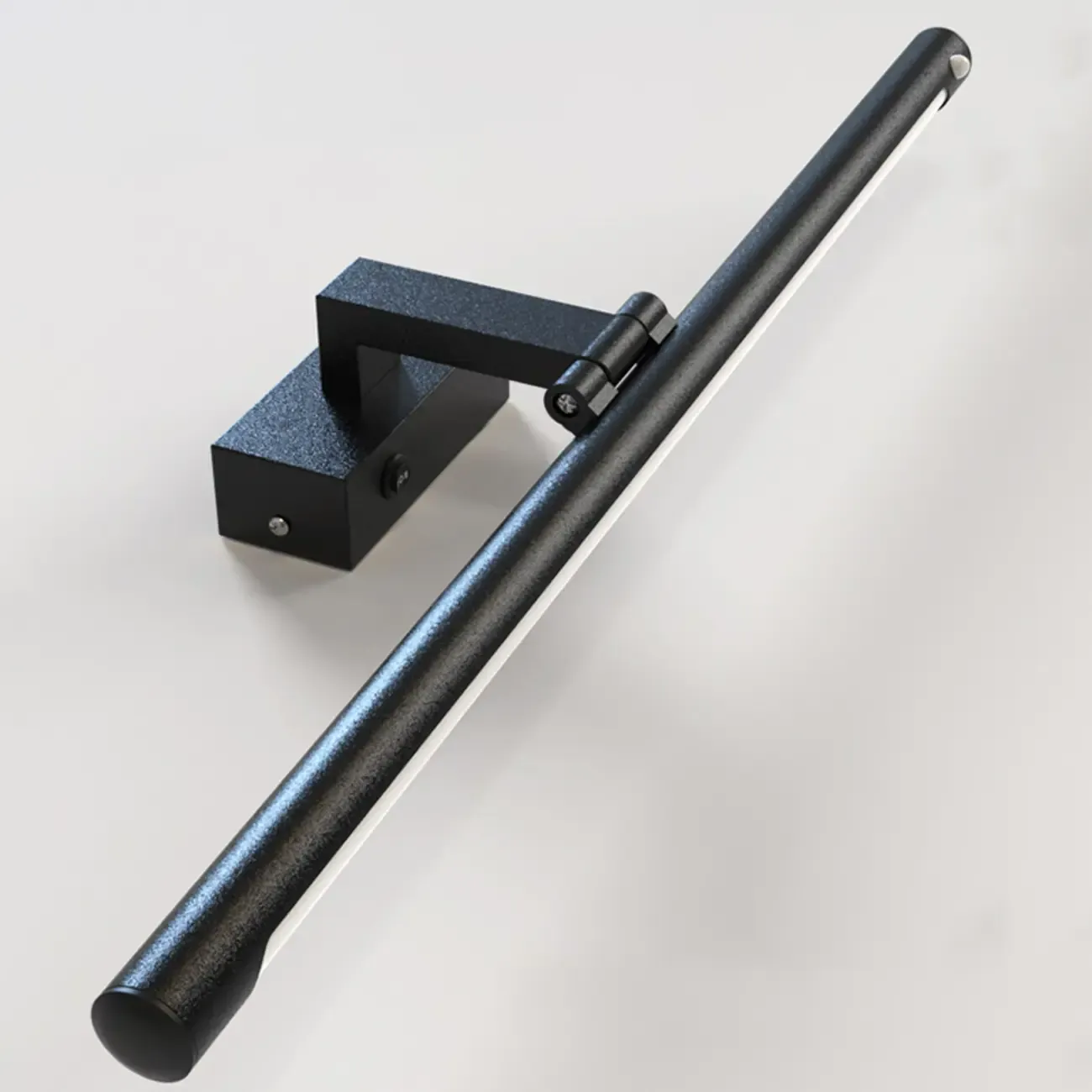 Modern Black Sleek Tubular LED Vanity Light for Cabinet Front Image - 9