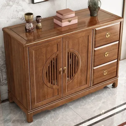 Traditional Wooden Sideboard with Cabinet & Drawer in Walnut Image - 4