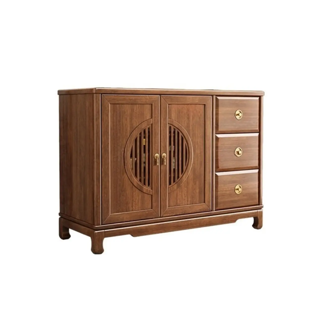 Traditional Wooden Sideboard with Cabinet & Drawer in Walnut Image - 5 | homeyfad